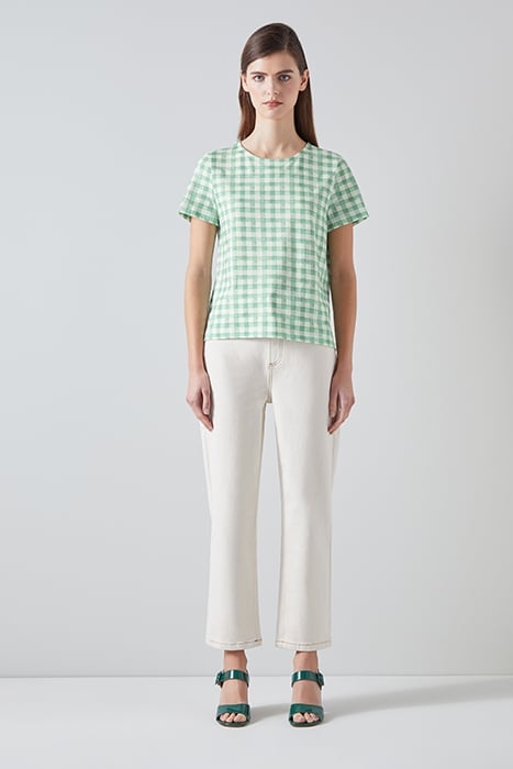 CALDER GINGHAM T-SHIRT CREAM 2
