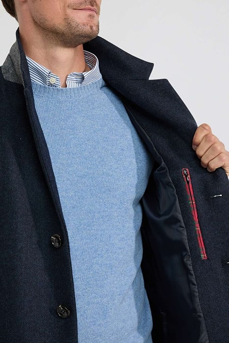 WOOL HERRINGBONE OVER COAT NAVY 5