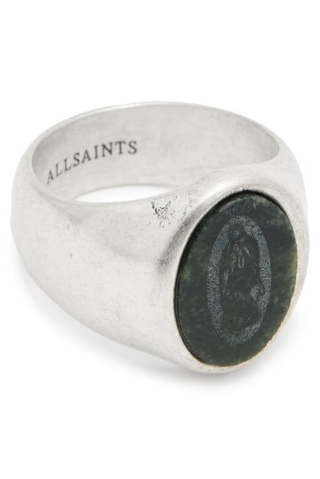 SAINT STONE RING WARM SILVER/JADE 1