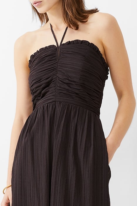 BONNY PLEATED STRAPPY JUMPSUIT BROWN 3