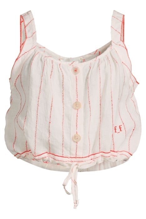 PINSTRIPE LINEN TOP RED 3