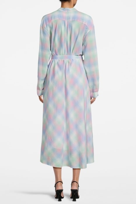 RAINBOW TARTAN VOILE LONG CHEMISIER DRESS REFLEXION 2