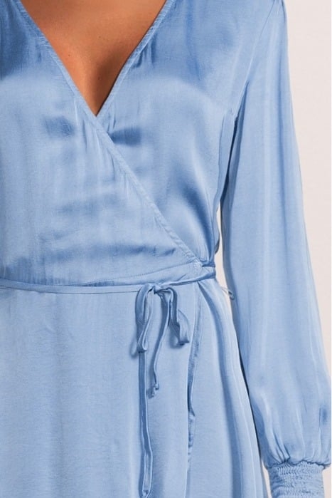 WRAP FRONT MINI DRESS SOFT INDIGO 4