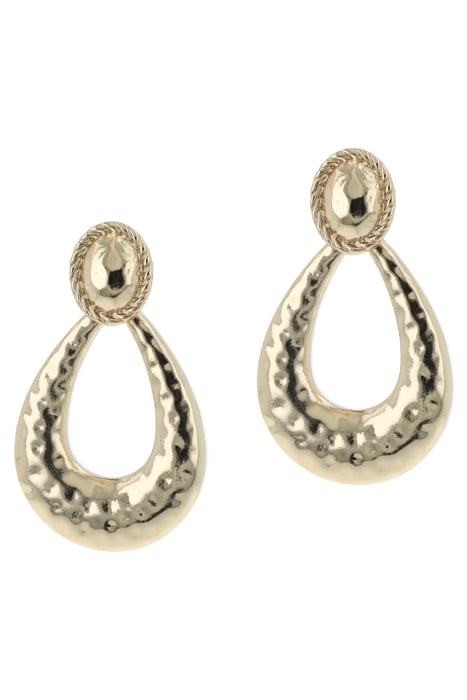 CHUNKY HAMMERED GOLD EARRINGS GOLD 1