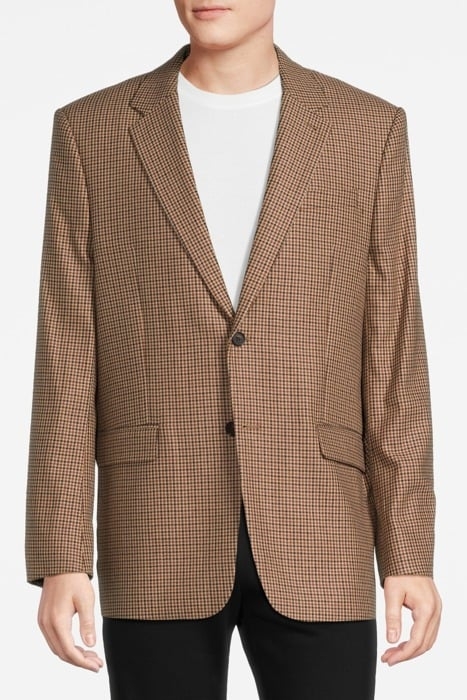SINGLE BREASTED CHECK BLAZER SAND BEIGE 1