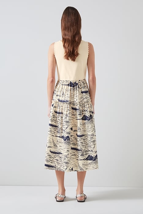 CROSBY RIVERA MIDI DRESS NAVY/CREAM 2