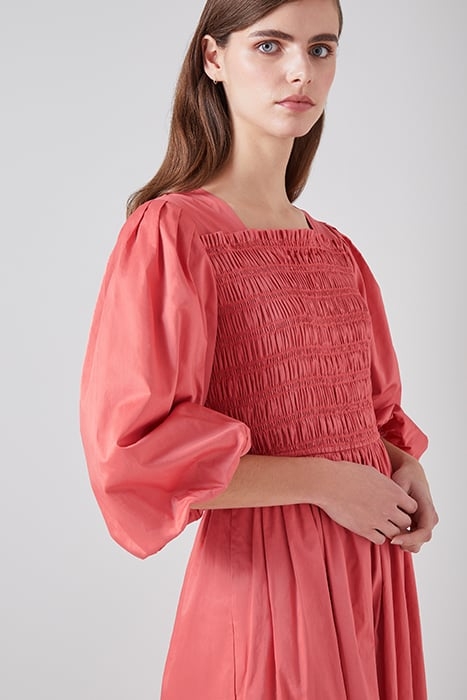 CALISTER SMOCK MIDI DRESS ROSE 3