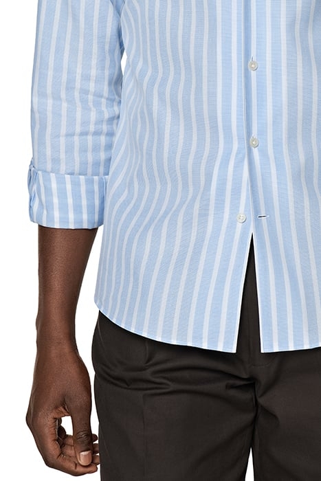 BLUE STRIPED ONE PIECE COLLAR EXTRA SLIM FIT SHIRT BLUE 8