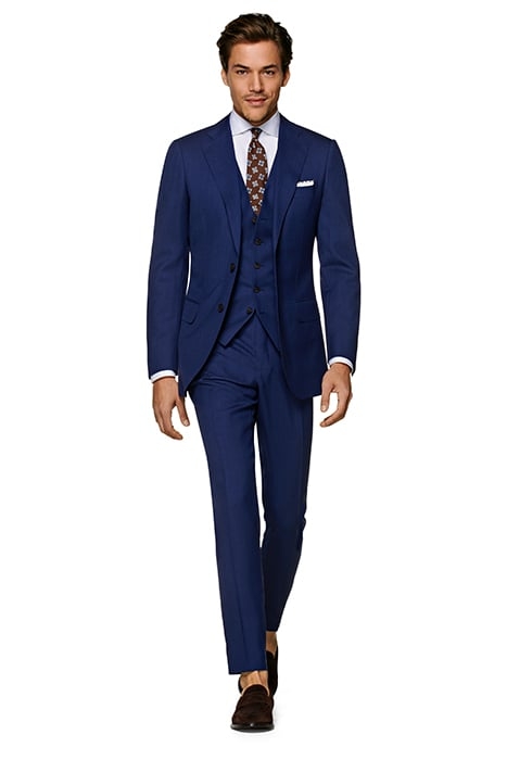 MID BLUE THREE-PIECE TAILORED FIT LAZIO SUIT 7