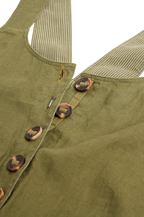 VIOLA LINEN DUNGAREE KHAKI GREEN 4