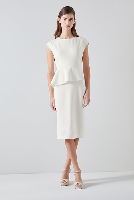 MIA FITTED MIDI DRESS IVORY 1