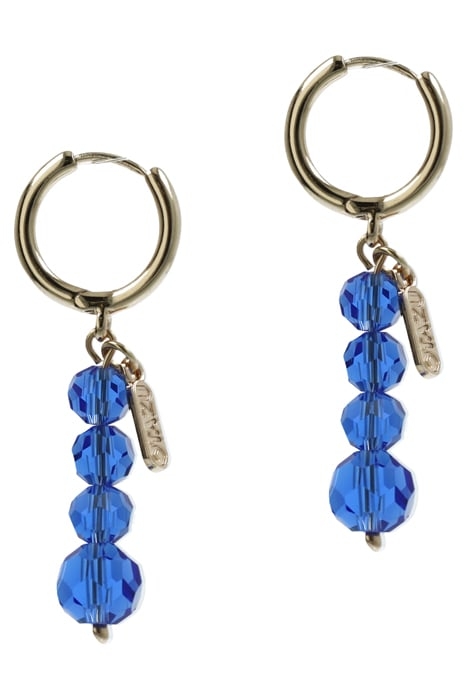 BLUE BEADS EARHANGERS GOLD AND BLUE 1