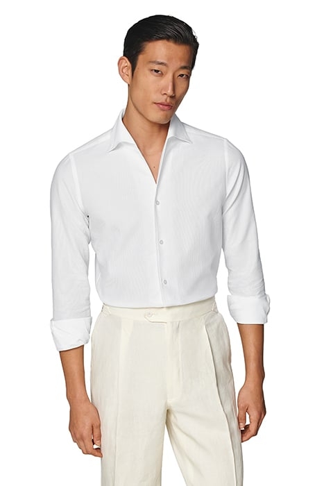 WHITE ONE PIECE COLLAR EXTRA SLIM FIT SHIRT WHITE 1