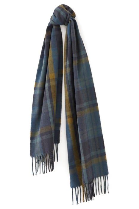 CHECK WOVEN RECYCLED SCARF BLUE 2