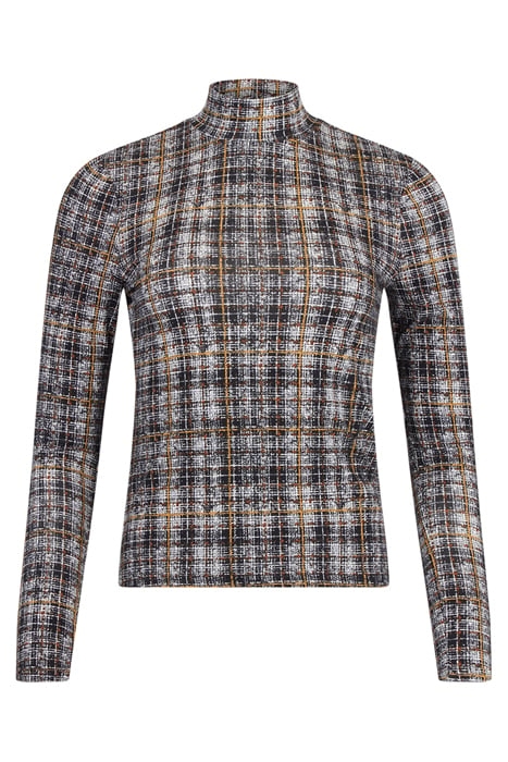 LS MOCK NECK TEE TWEED PLAID 2