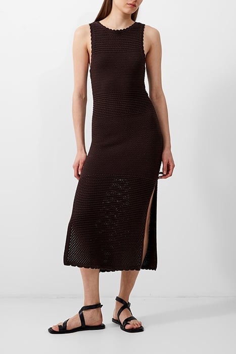 MOMO NELLIS CROCHET DRESS BROWN 3