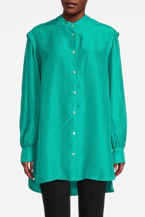 SILK HABOTAY OVERSIZED SHIRT SEAFOAM 1