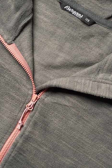 HAREID YOUTH GIRL JKT SOLID DARK GREY MELANGE / PASTEL PINK 3