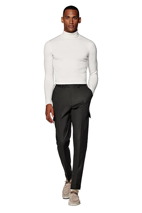 DARK BROWN WIDE LEG TAPERED TROUSERS DARK BROWN 5