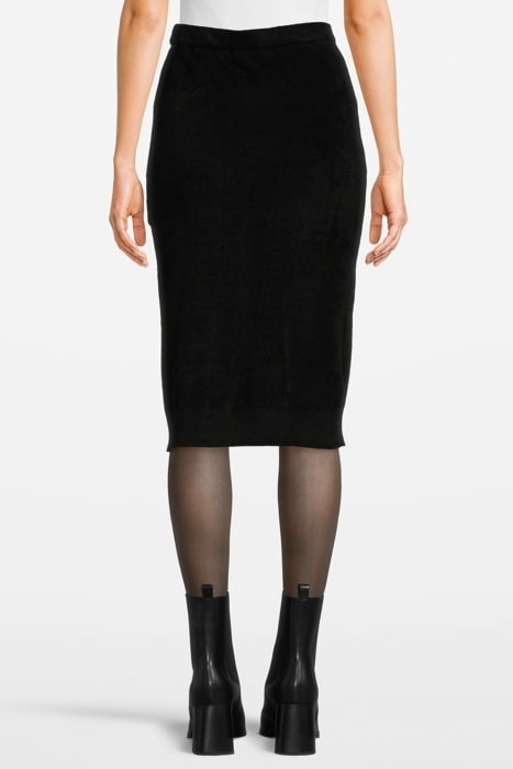 CHENILLE KNIT SKIRT BLACK 2