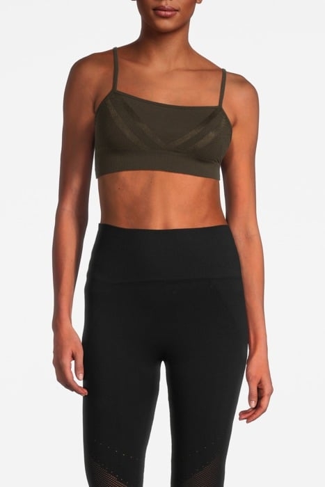 SEAMLESS STRAP BRA TOP DARK FORES 1