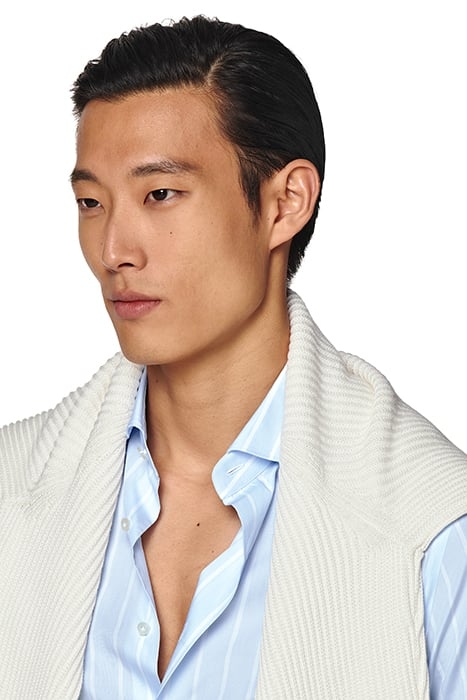 LIGHT BLUE STRIPED POPLIN SLIM FIT SHIRT LIGHT BLUE 5