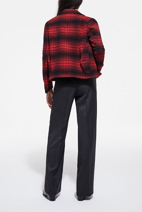 BLOUSON ZIPPE POCHES A RABATS DANS LE DOS RED / BLACK 4