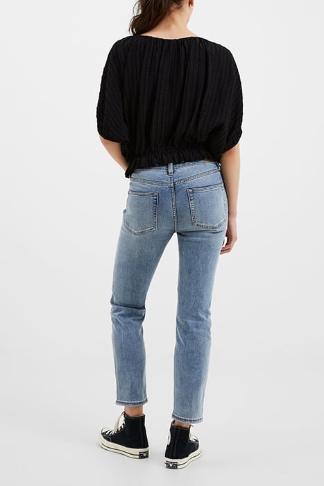 BIRCH SEERSUCKER SCOOP NCK TOP BLACK 3