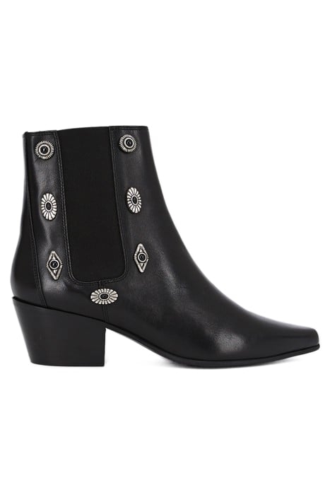 BOTTINES EN CUIR AVEC RIVETS EN METAL BLACK 1