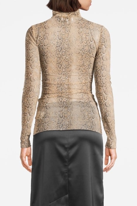 PRINTED MESH LONG SLEEVE FITTED ROLLNECK SNAKE STARFISH 2