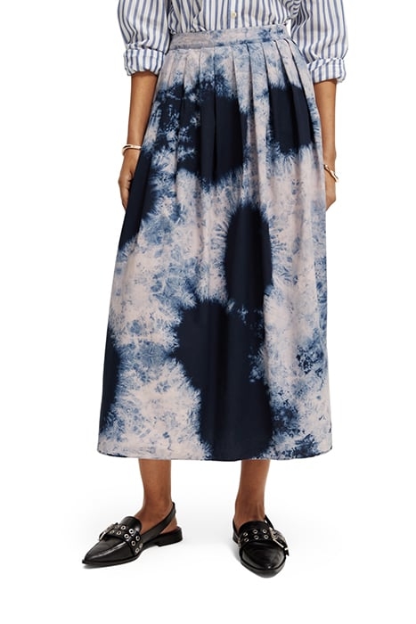 BLEACH PRINT SKIRT ICE DYE NAVY 1