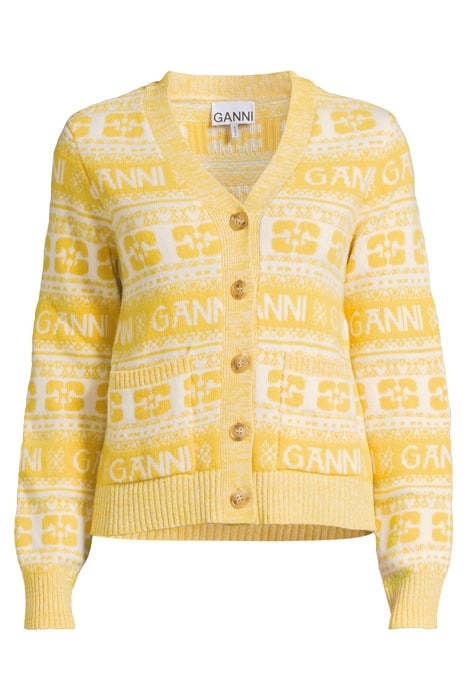 LOGO WOOL MIX CARDIGAN MAIZE 3