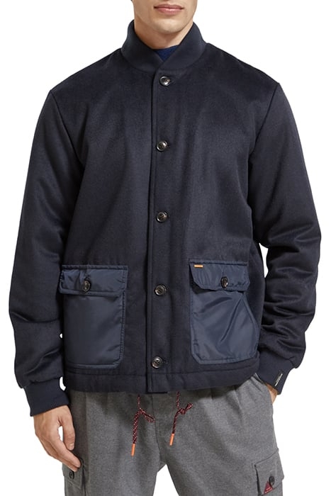 REVERSIBLE BOMBER JACKET IN MIXED QUALITIES NIGHT 1