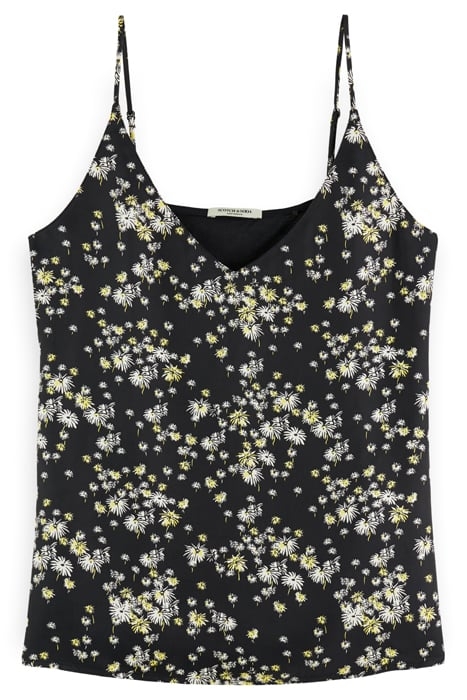 JERSEY TANK WITH WOVEN FRONT DANDELION BLACK 4
