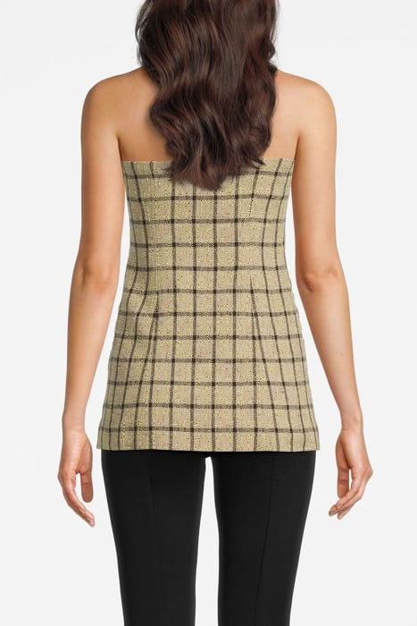 CHECK SUITING STRAPLESS TOP TENDER SHOOTS 2