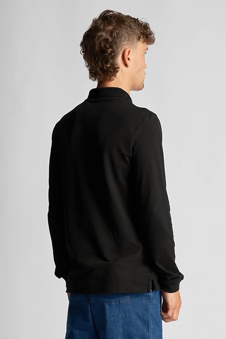 CO-ORDINATE PRINT LONG SLEEVE POLO JET BLACK 2