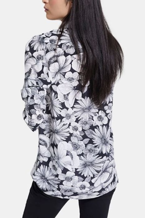 CHEMISE MANCHES LONGUES PRINT ROMANTIC GARDEN BLACK WHITE 2