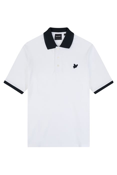 TONAL RINGER POLO SHIRT WHITE/ DARK NAVY 4