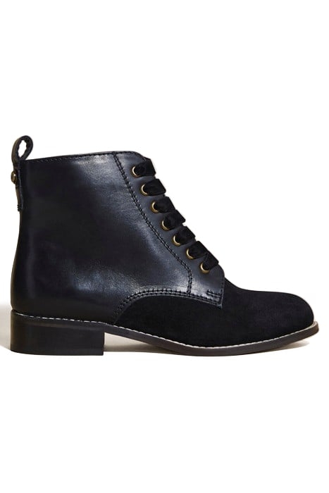 MARGOT LACE UP BOOT PURE BLACK 1