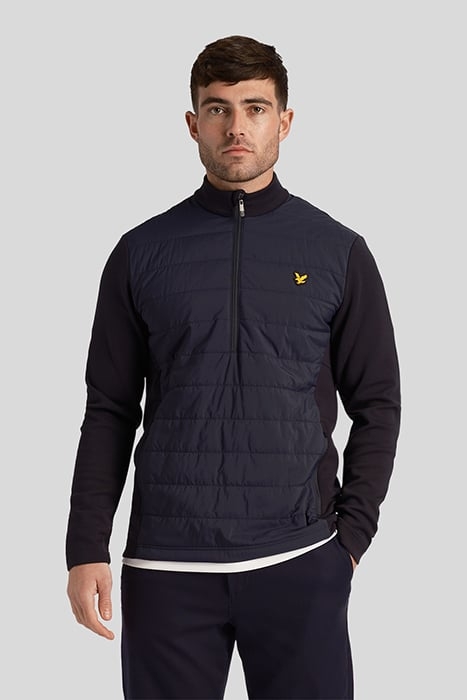 BAFFLE QUILTED QUARTER ZIP MIDLAYER DARK NAVY 1