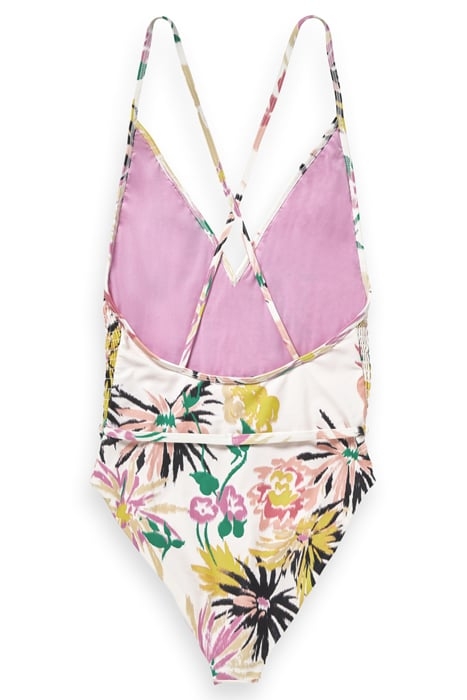 SMOCKED DETAILED SWIMSUIT ASTER WHITE 4