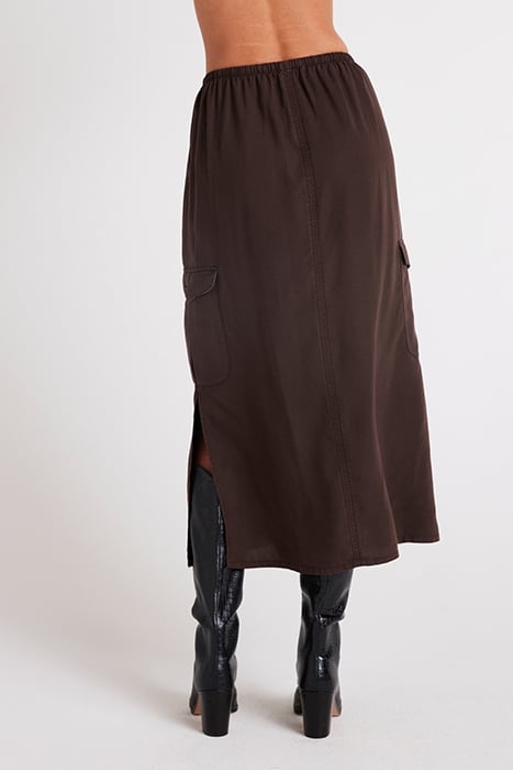CARGO MIDI SKIRT CHESTNUT BROWN 2