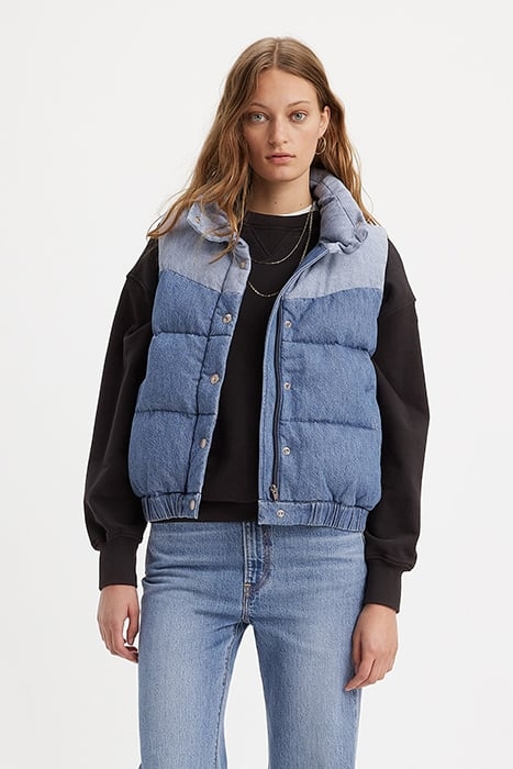 PADDED GILET IN DENIM 1