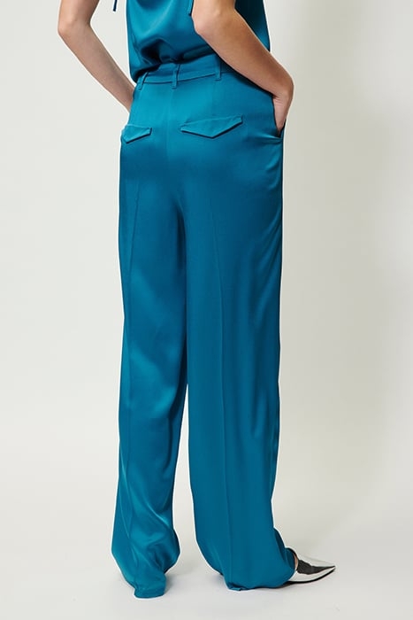 SATIN WIDELEG PANTS DEEP TURQUOISE 2