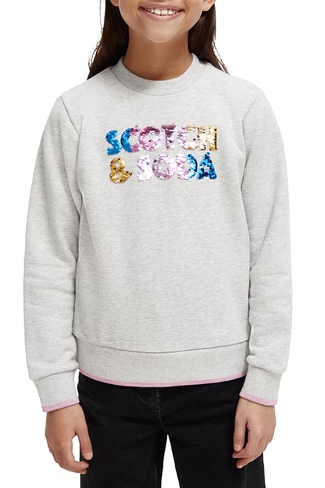GIRLS REGULAR-FIT SEQUIN ARTWORK SWEATSHIRT GREY MELANGE 1