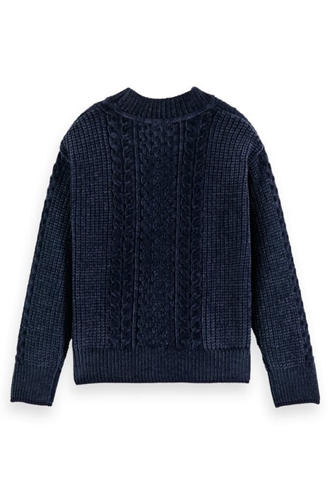 GIRLS CHENILLE CABLE KNIT PULLOVER NIGHT 5