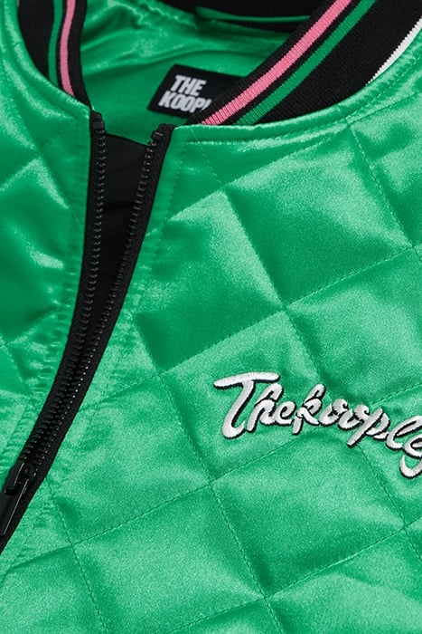 BOMBER BRODERIE FLOWER SKULL GREEN-WHITE 8