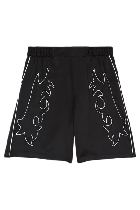 SHORT AVEC TAILLE ELASTIQUEE ET DETAILS DE BRODERIES BLACK 1