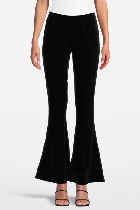 VELVET JERSEY FLARED PANTS BLACK 1
