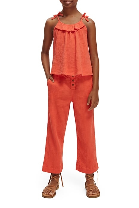 GIRLS CRINKLE COTTON TOP STRAWBERRY 3